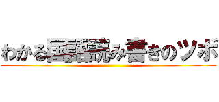 わかる国語読み書きのツボ ()