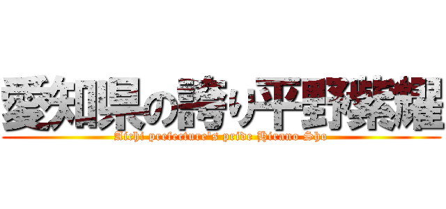 愛知県の誇り平野紫耀 (Aichi prefecture's pride Hirano Sho)