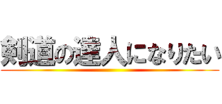 剣道の達人になりたい ()