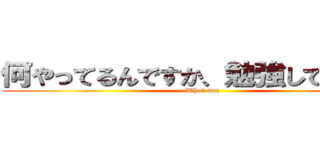 何やってるんですか、勉強してください (What are )