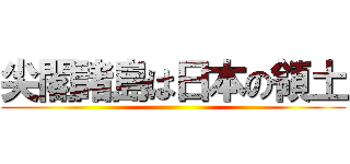 尖閣諸島は日本の領土 ()