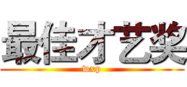 最佳才艺奖 (wxp)