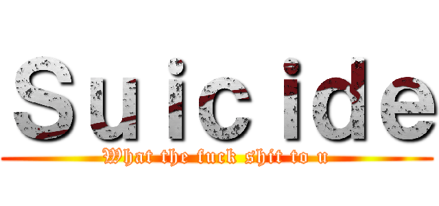 Ｓｕｉｃｉｄｅ (What the fuck shit to u)