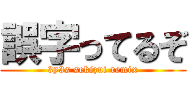 誤字ってるぞ (3y3s sekizui remix)