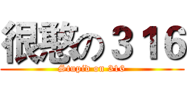 很憨の３１６ (Stupid on 316)