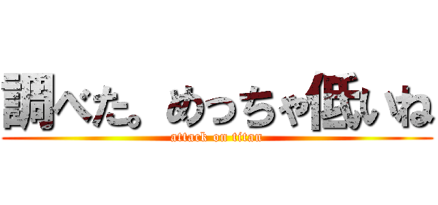 調べた。めっちゃ低いね (attack on titan)