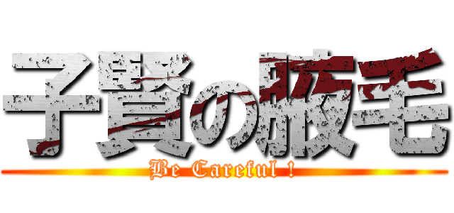 子賢の腋毛 (Be Careful !)