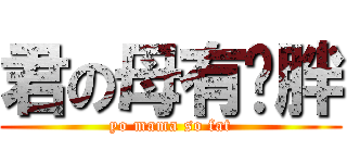 君の母有夠胖 (yo mama so fat)
