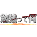 勉強って何 (Why study)