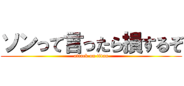 ソンって言ったら損するぞ (attack on titan)