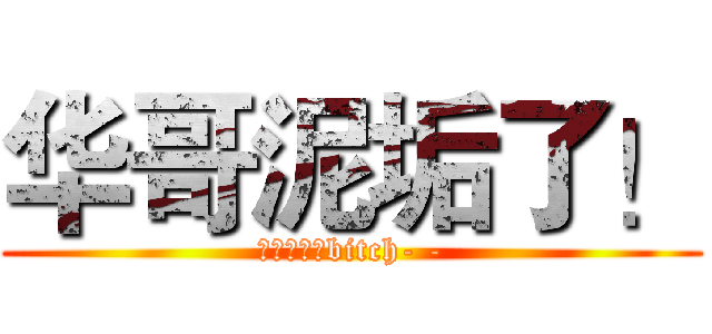 华哥泥垢了！ (我操你妈个bitch- -)