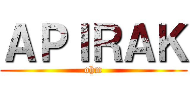 ＡＰＩＲＡＫ (ohm)