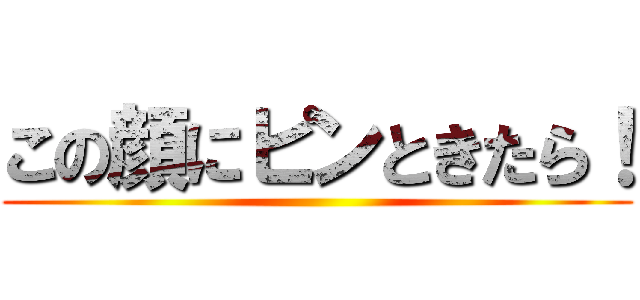 この顔にピンときたら！ ()