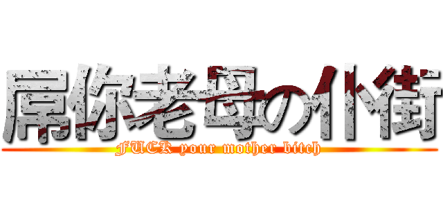 屌你老母の仆街 (FUCK your mother bitch)