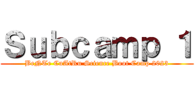 Ｓｕｂｃａｍｐ １ (BeNTe CuAtRu Science Boot Camp 2023)