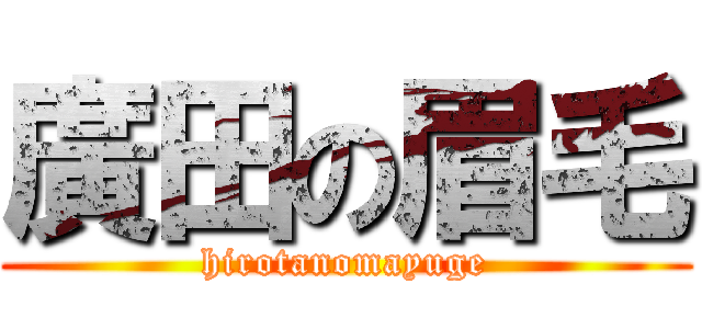 廣田の眉毛 (hirotanomayuge)