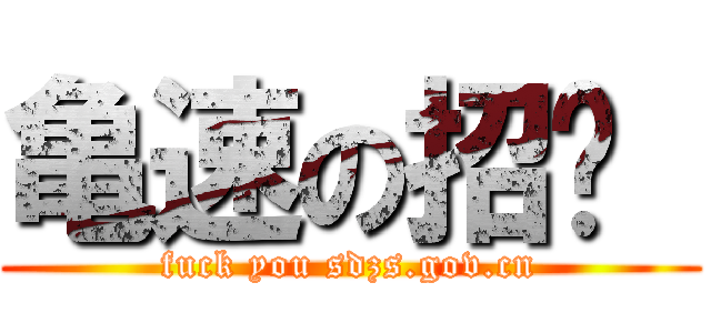 亀速の招辦  (fuck you sdzs.gov.cn)