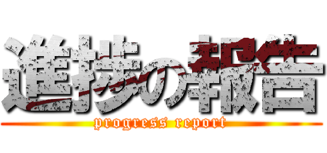 進捗の報告 (progress report)