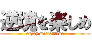 逆境を楽しめ (enjoy misfortune)