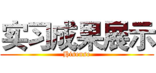 实习成果展示 (Hisense)
