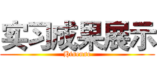 实习成果展示 (Hisense)