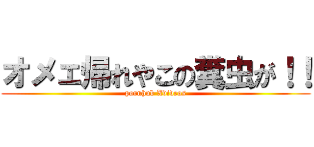 オメェ帰れやこの糞虫が！！ (pornhub Xvideos)