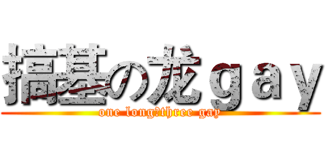 搞基の龙ｇａｙ (one long，three gay)