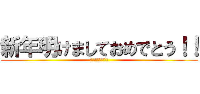 新年明けましておめでとう！！ (これからもよろしく)