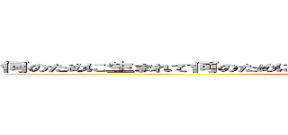 何のために生まれて何のために生きるのか答えられないなんてそんなのは嫌だ (attack on titan)