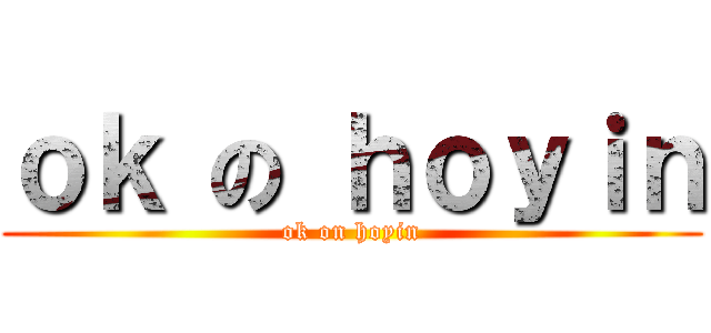 ｏｋ の ｈｏｙｉｎ (ok on hoyin)