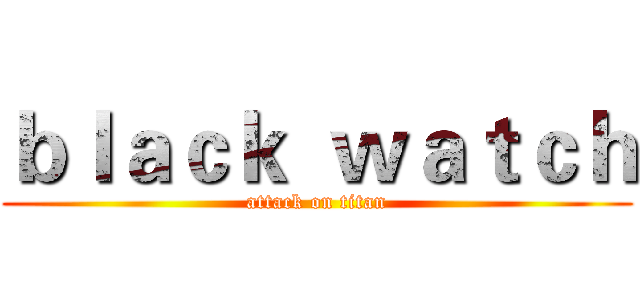 ｂｌａｃｋ  ｗａｔｃｈ (attack on titan)