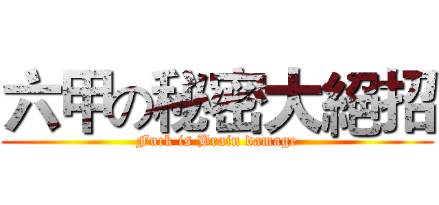 六甲の秘密大絕招 (Fuck is Brain damage)