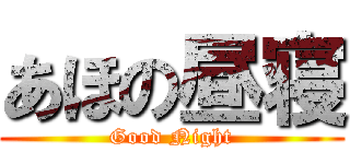 あほの昼寝 (Good Night)