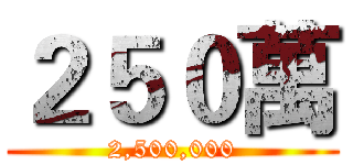 ２５０萬 (2,500,000)