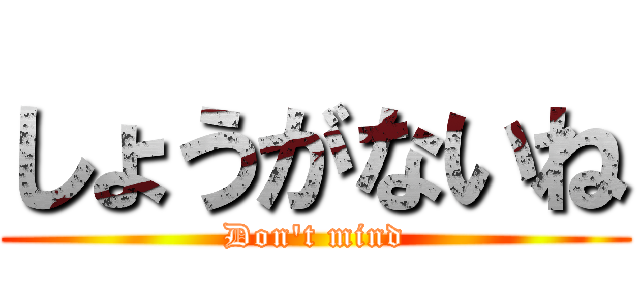 しょうがないね (Don't mind)