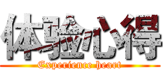 体验心得 (Experience heart)