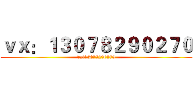ｖｘ：１３０７８２９０２７０ (vx：13078290270)