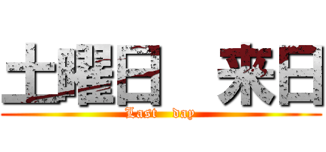 土曜日  来日 (Last   day)