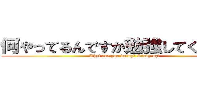何やってるんですか勉強してください！ (What are you doing? Study up!)
