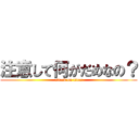 注意して何がだめなの？ (attack on titan)