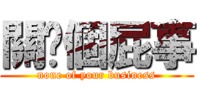 關你個屁事 (none of your business)