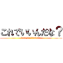 これでいいんだな？ (kore de iinndana)