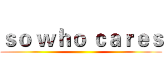 ｓｏ ｗｈｏ ｃａｒｅｓ ()