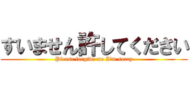 すいません許してください (Please forgive me I\'m sorry)