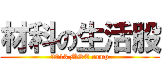 材科の生活股 (2013 MSE camp)