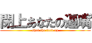 閉上あなたの逼嘴 (shut the fuck up)