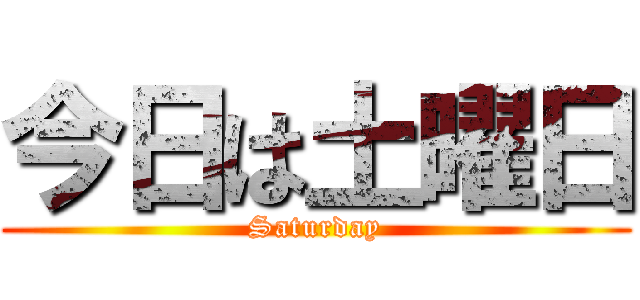 今日は土曜日 (Saturday)