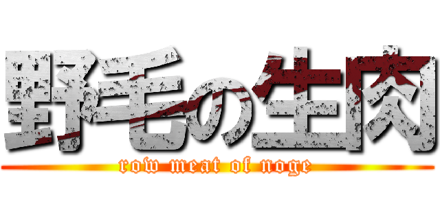 野毛の生肉 (row meat of noge)
