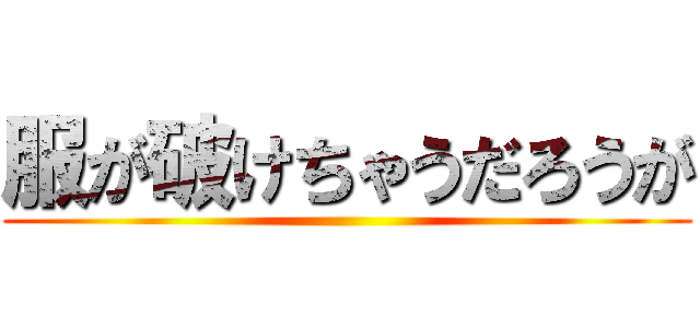 服が破けちゃうだろうが ()