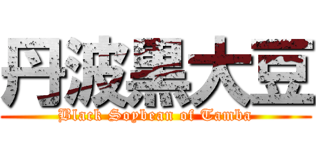 丹波黒大豆 (Black Soybean of Tamba)